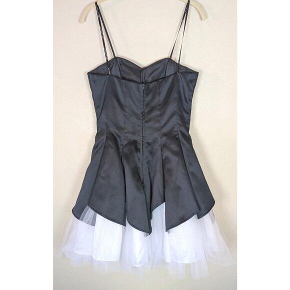 Masquerade Black/White Strapless Dress Size 5/6 Party Prom Evening Tulle Ruffles - Picture 2 of 10